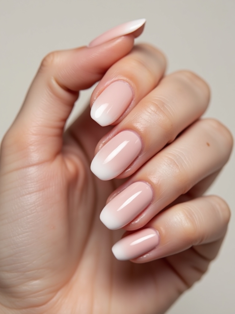 soft blush ombr nails
