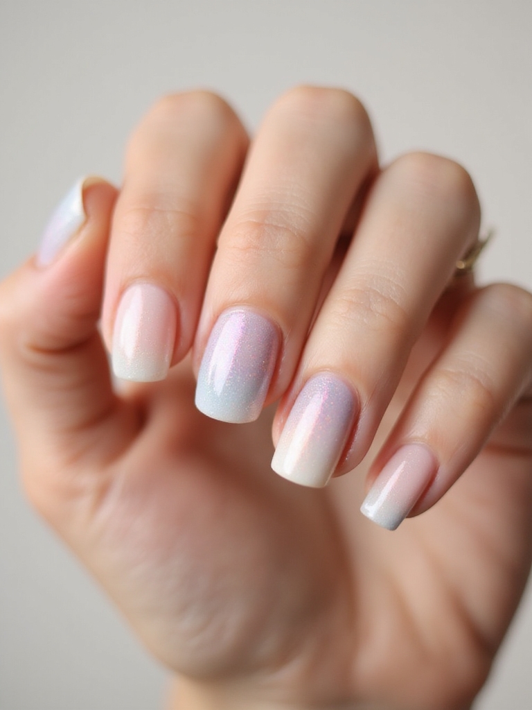 soft ethereal pastel halo nails