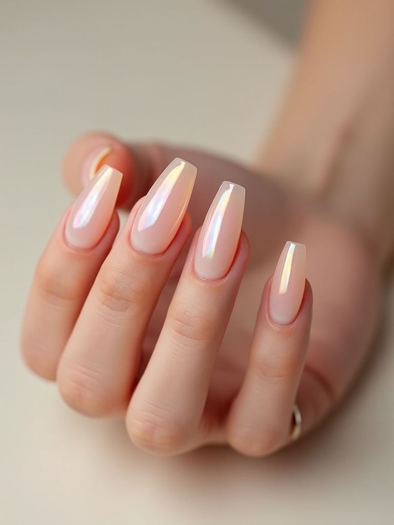 soft focus halo coffin nails