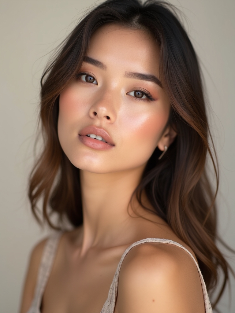 soft glam matte neutrals feathered