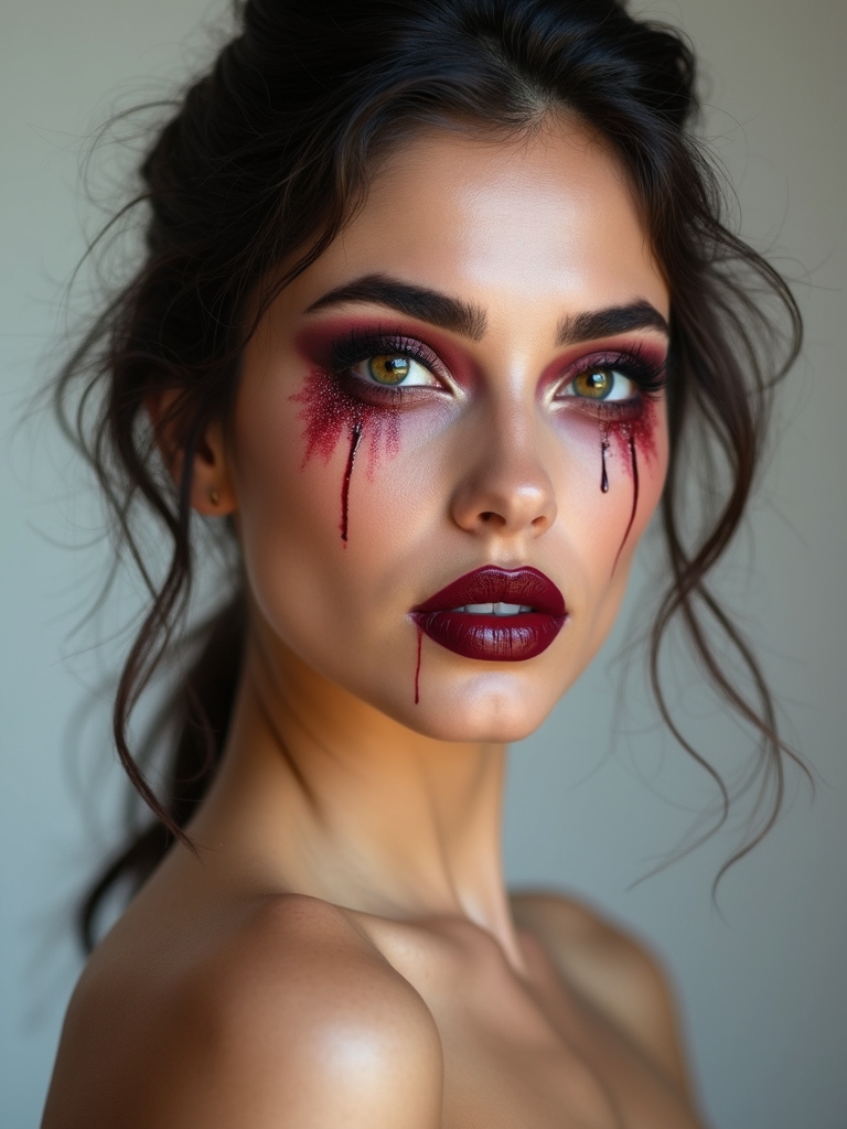soft gloss crimson teardrop highlight