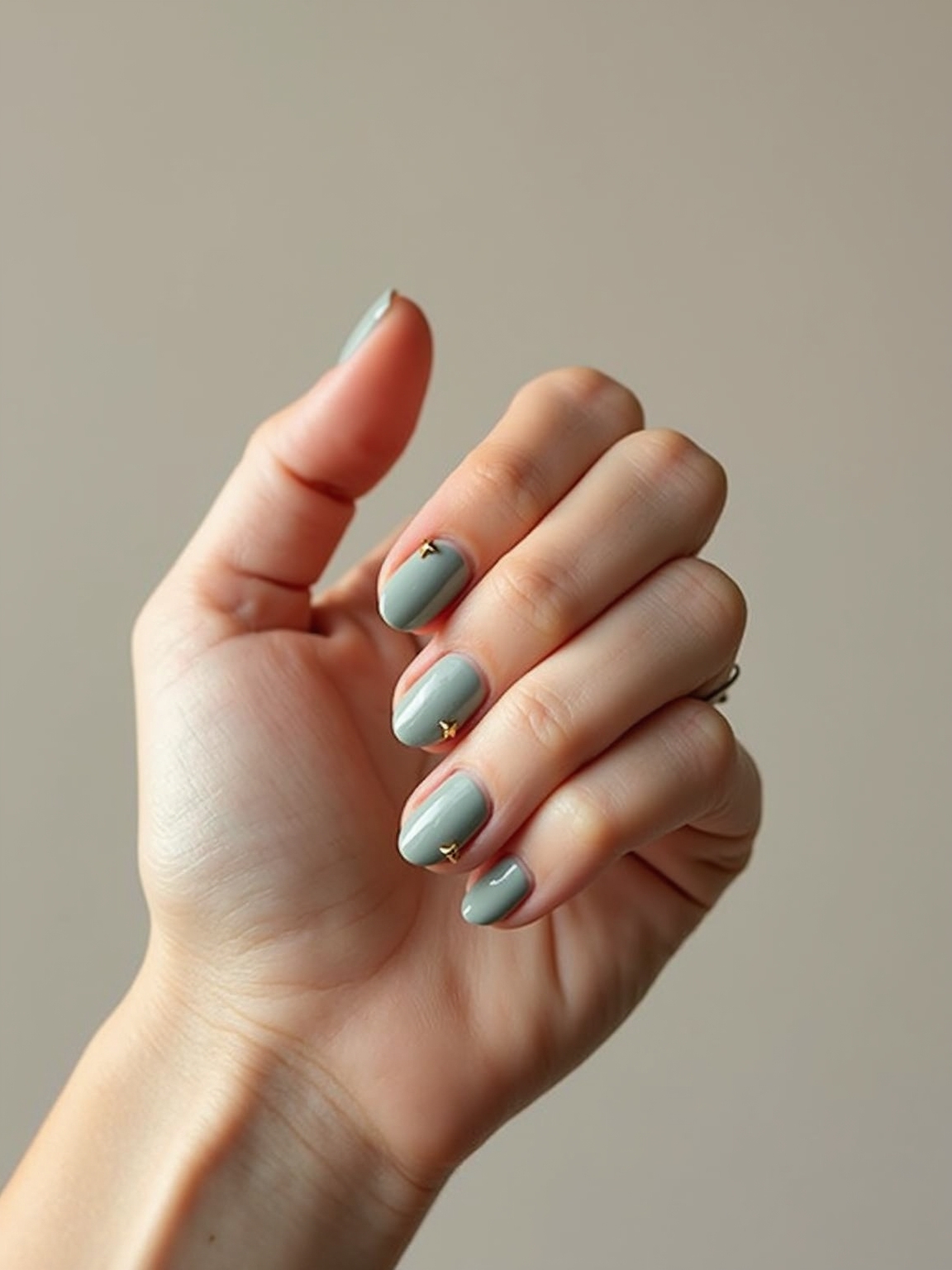soft gray green with stud