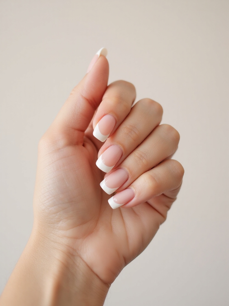 soft nude french tip