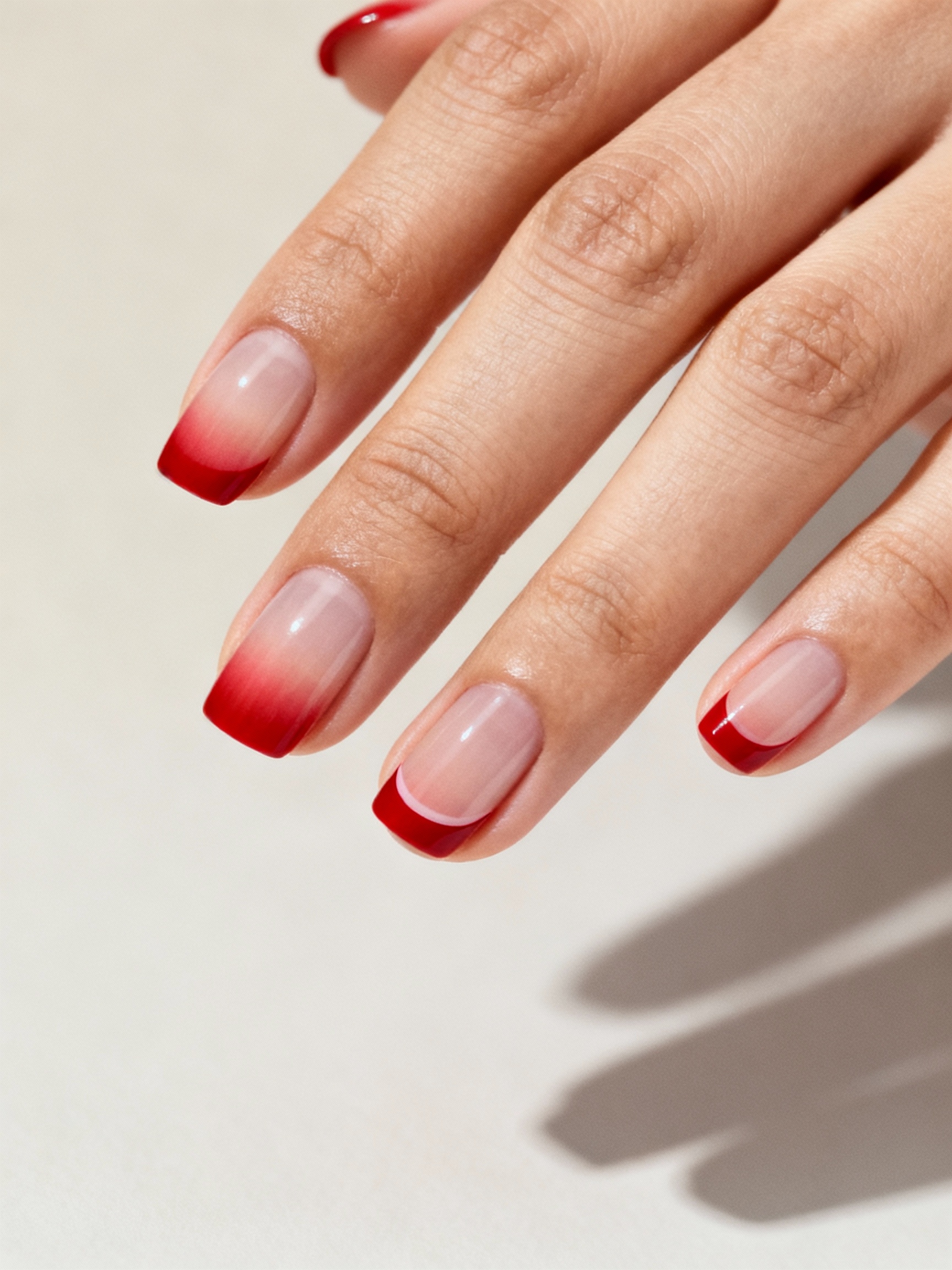 soft ombr crimson french