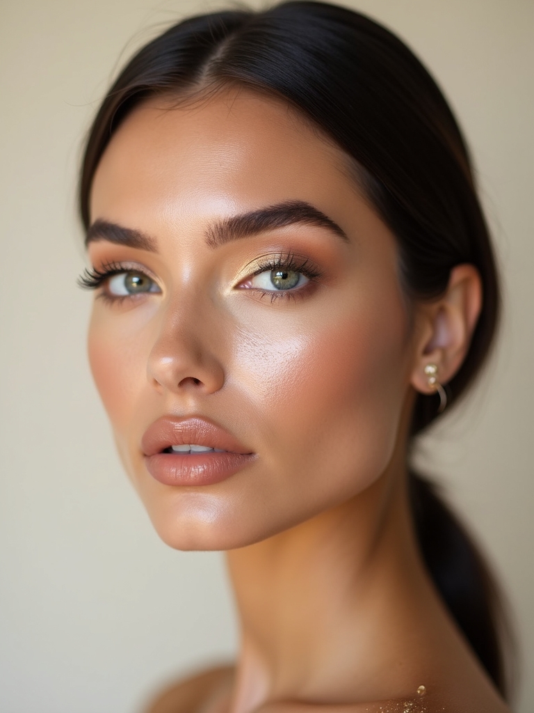 soft overlined glossy lips