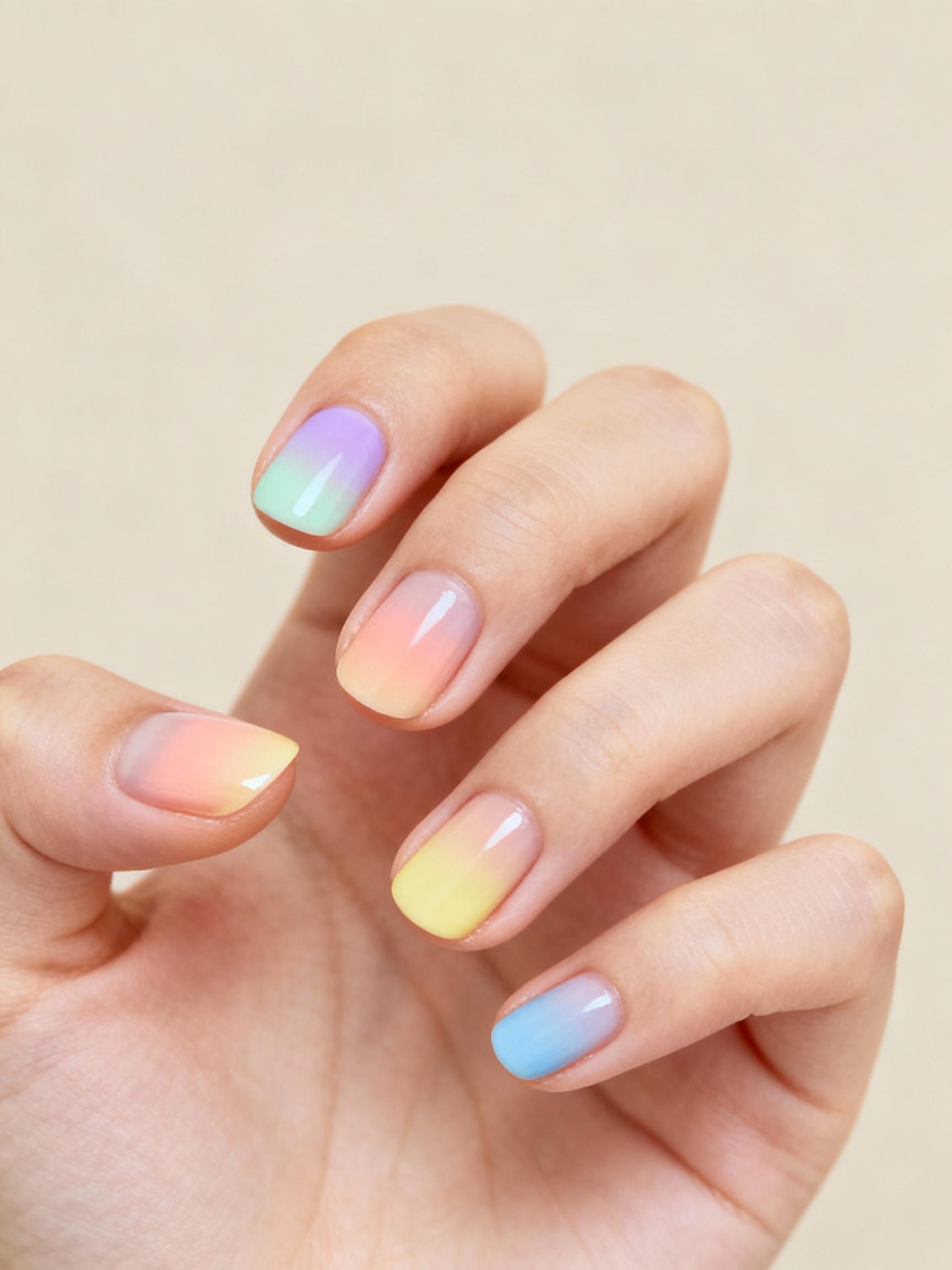 soft pastel gradient nails