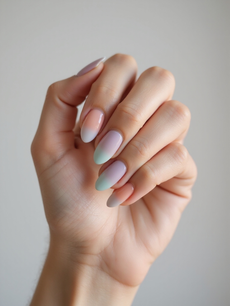 soft pastel ombr nails