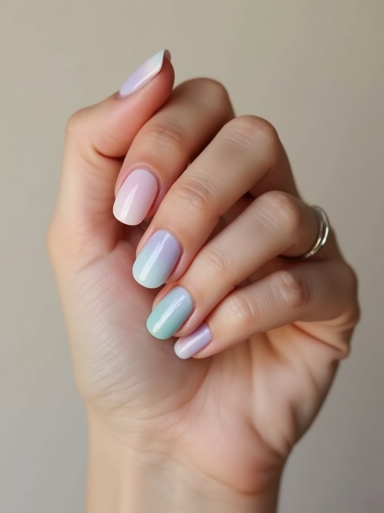 soft pastel to neon halo