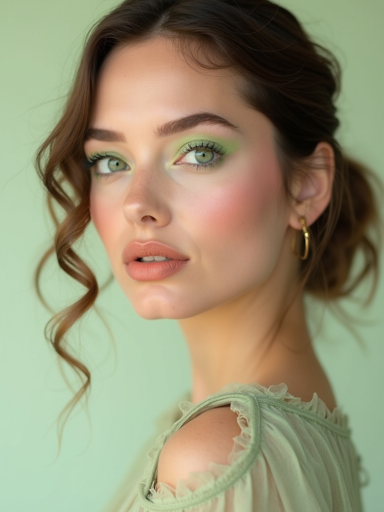 soft pistachio pastel eyes