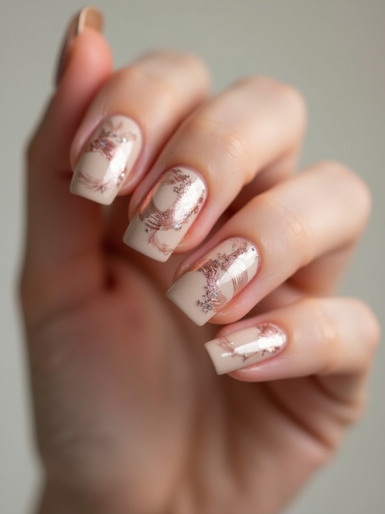 soft rose gold ribbon swirls