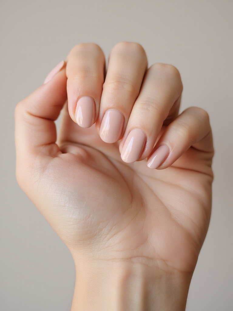 soft rosy beige squoval elegance