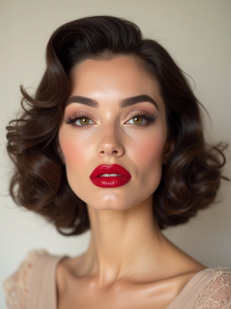 soft slightly overlined glossy pout