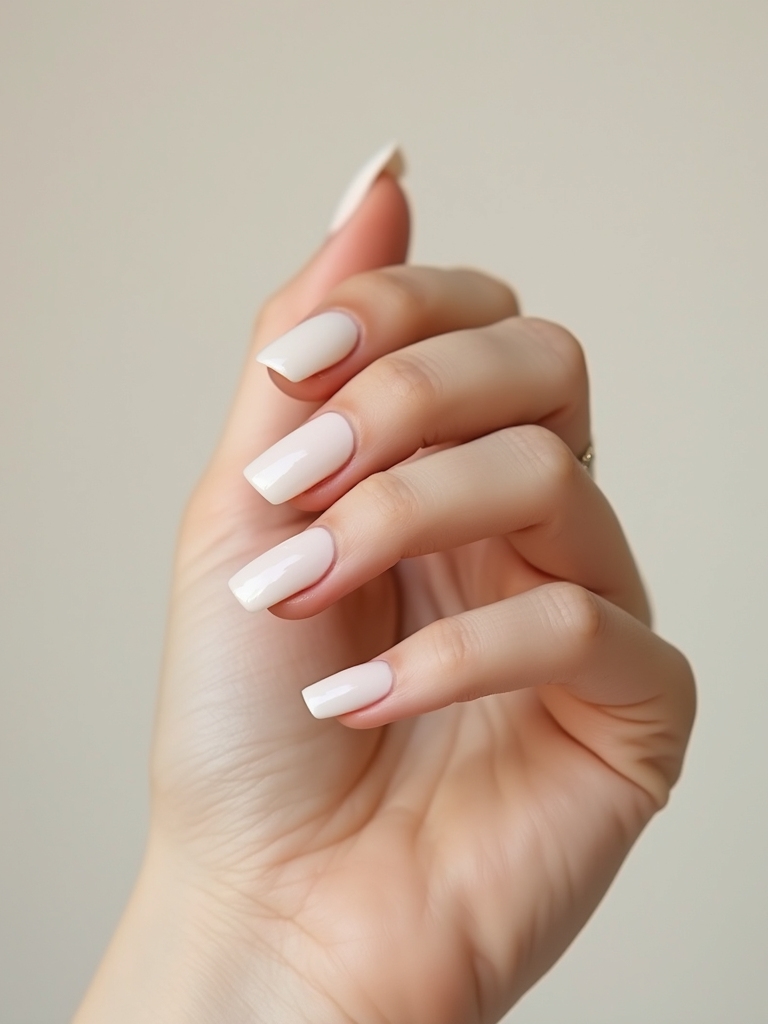 soft translucent milky manicure