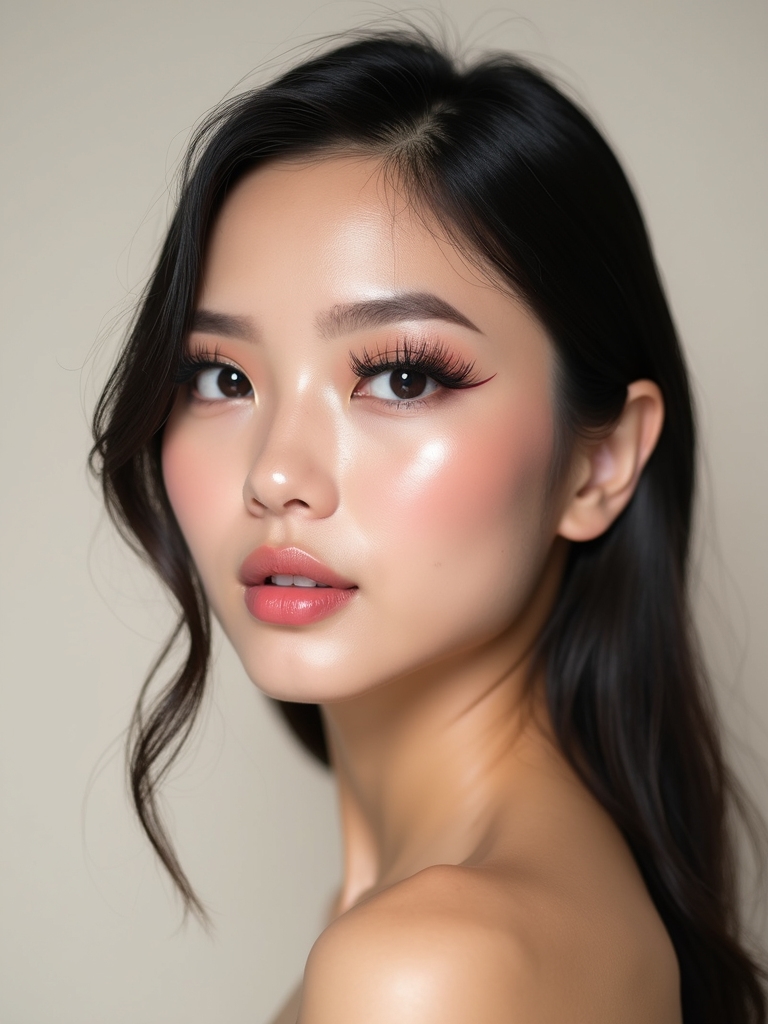 soft wide eyed glossy flutter