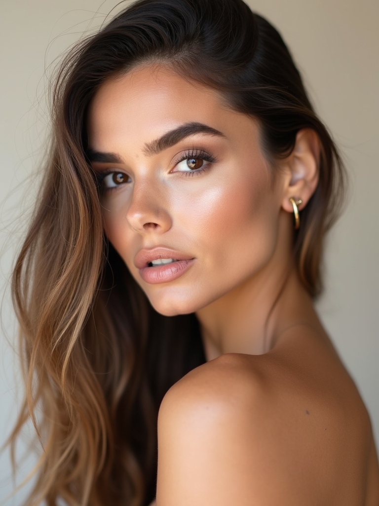 softly overlined satin nude