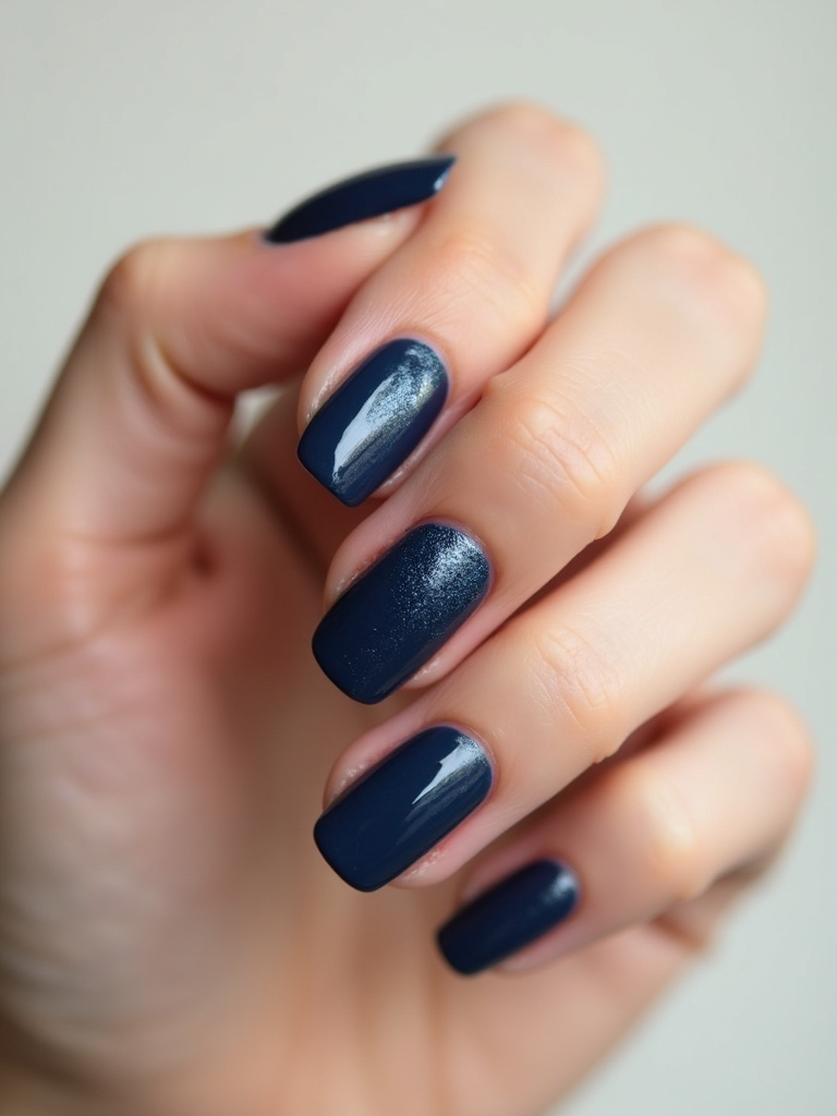 sophisticated dark blue nails