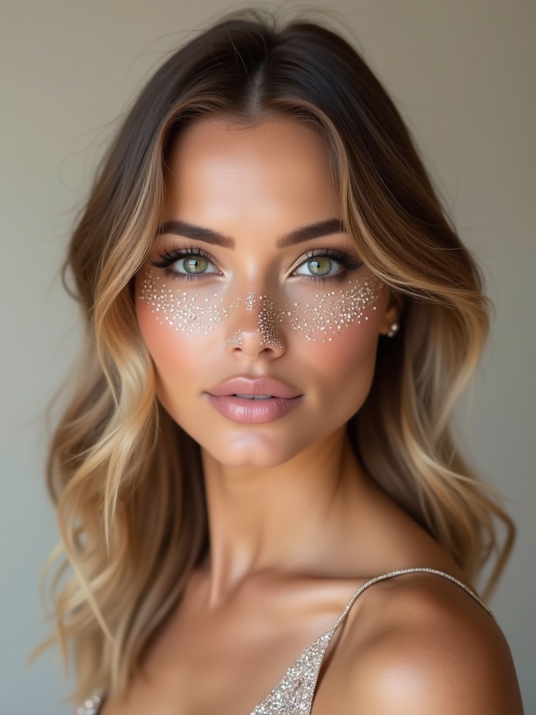 sparkling rhinestone whisker placement