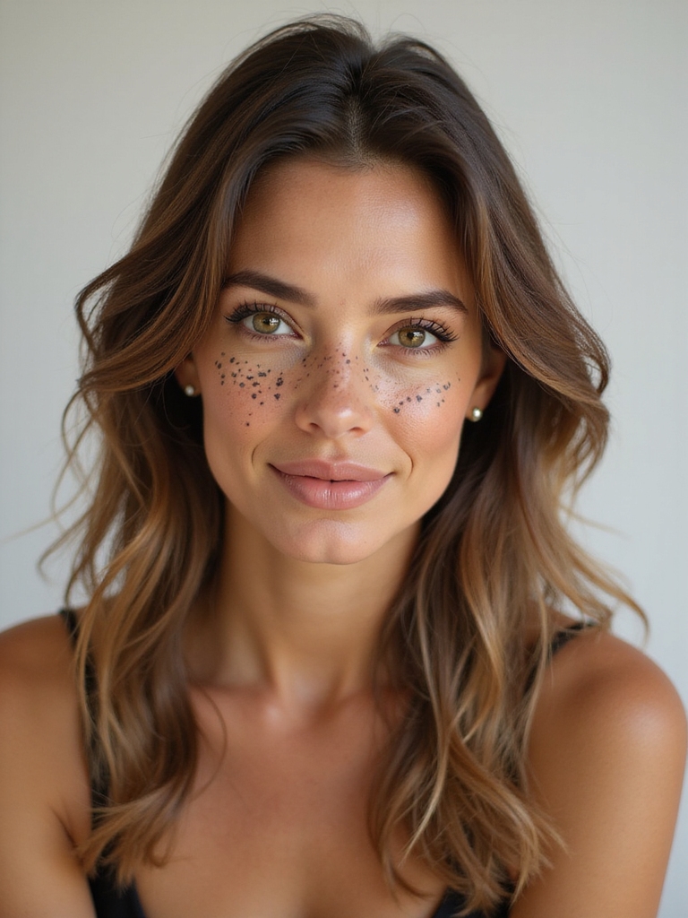 staggered tawny gold freckles