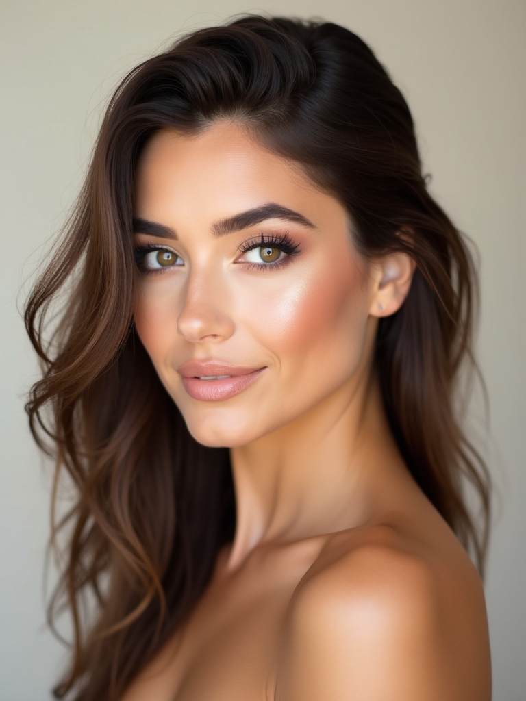 strategic champagne highlighted dewy glow