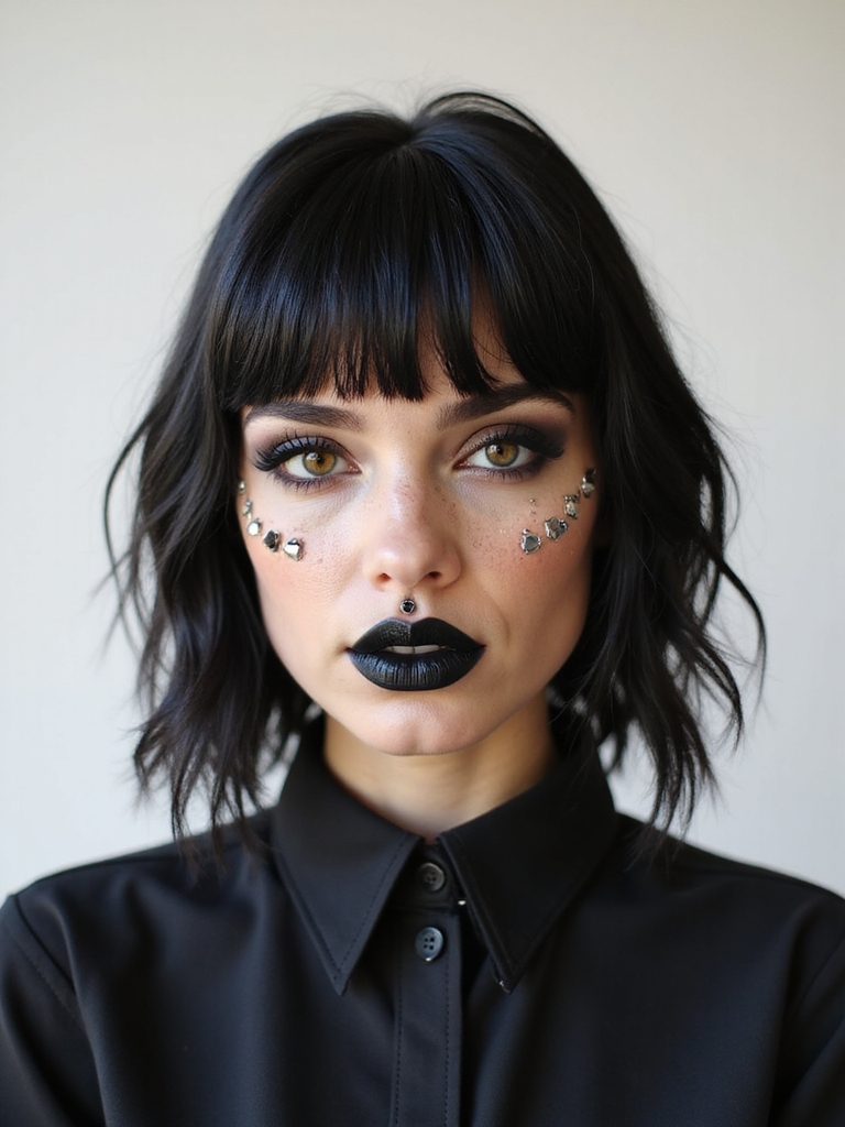 studded faux piercing punk glam