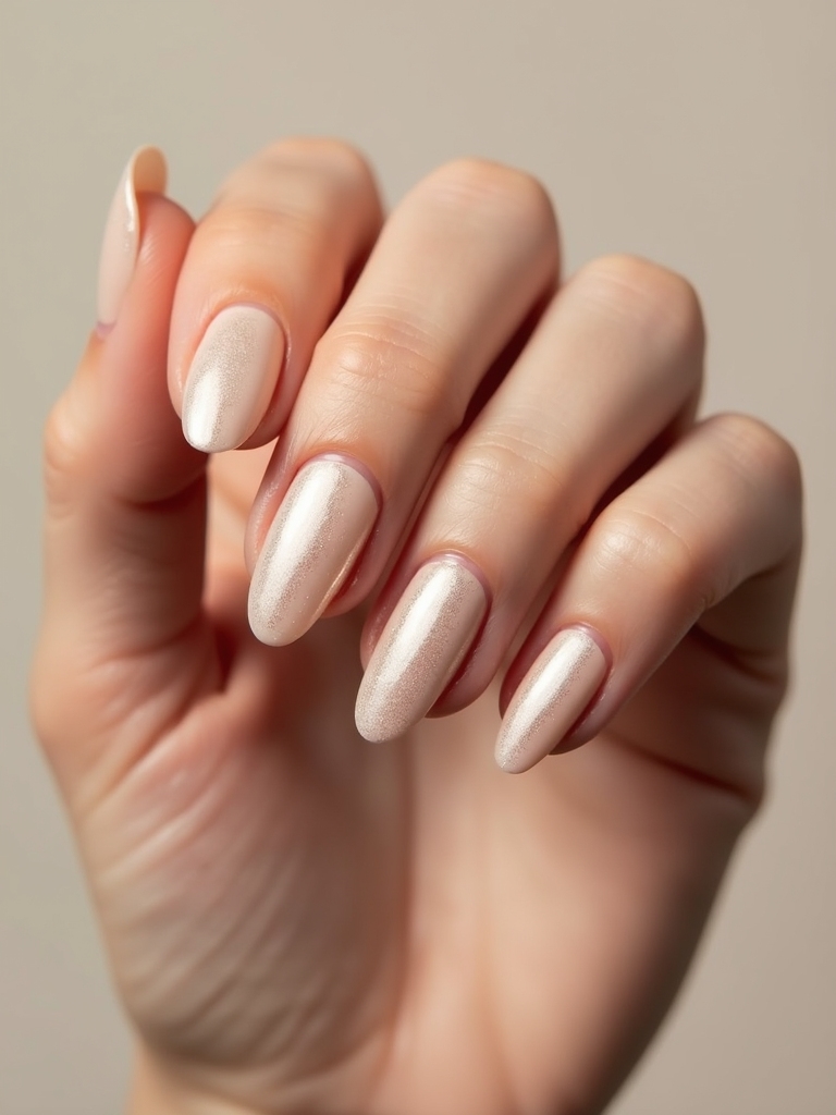 subtle champagne magnetic shimmer