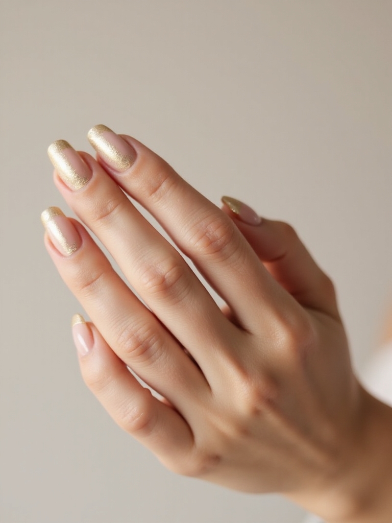 subtle champagne micro french sparkle