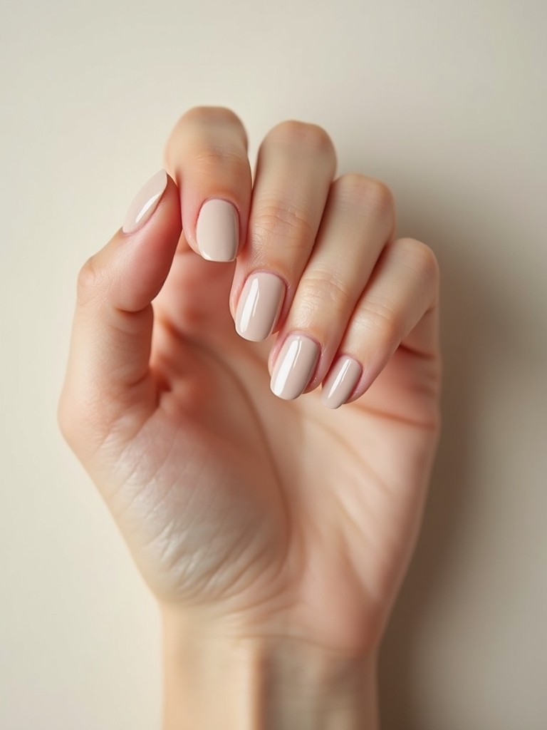 subtle glossy nude nailwear