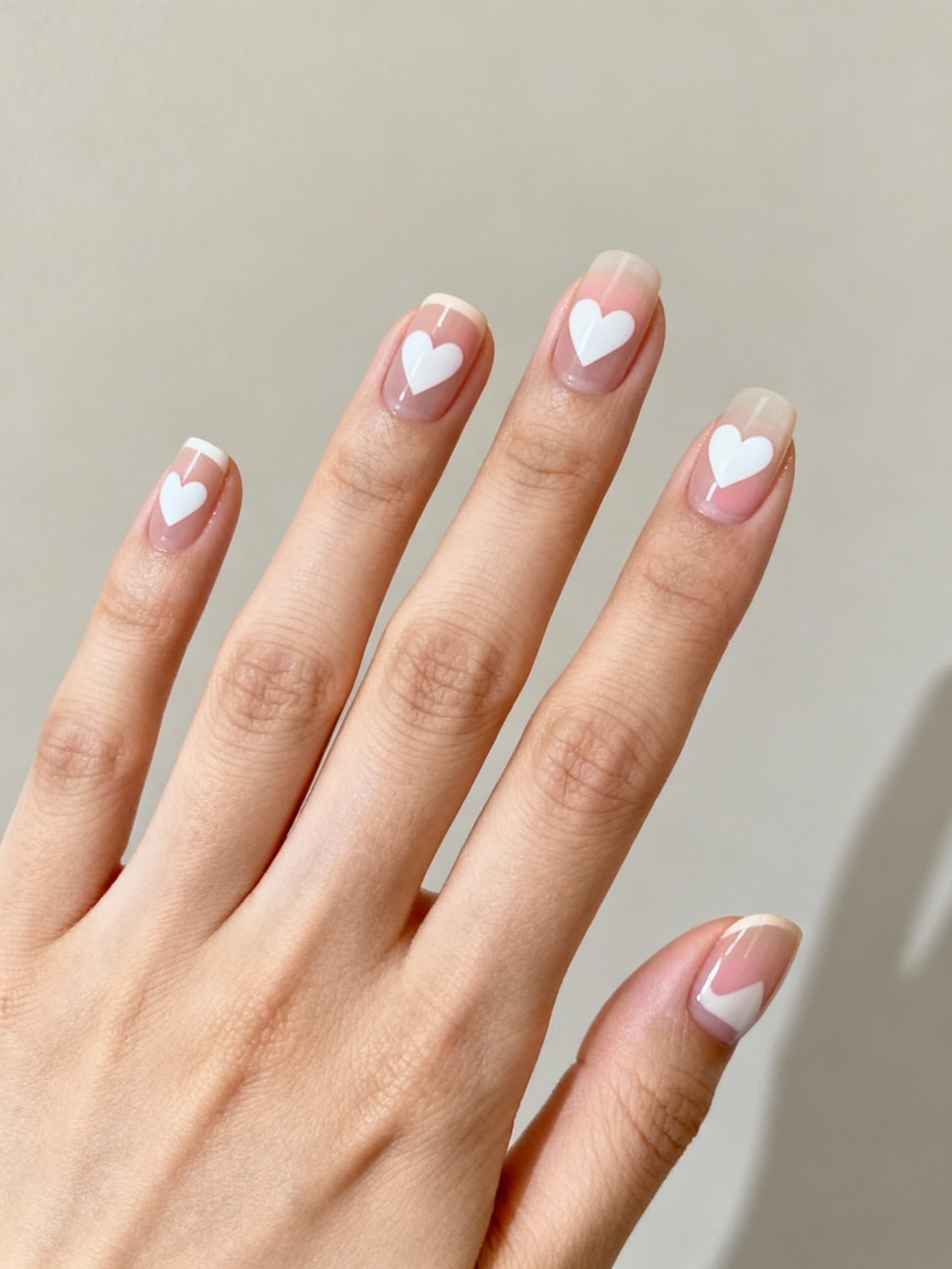 subtle milky pink hearts