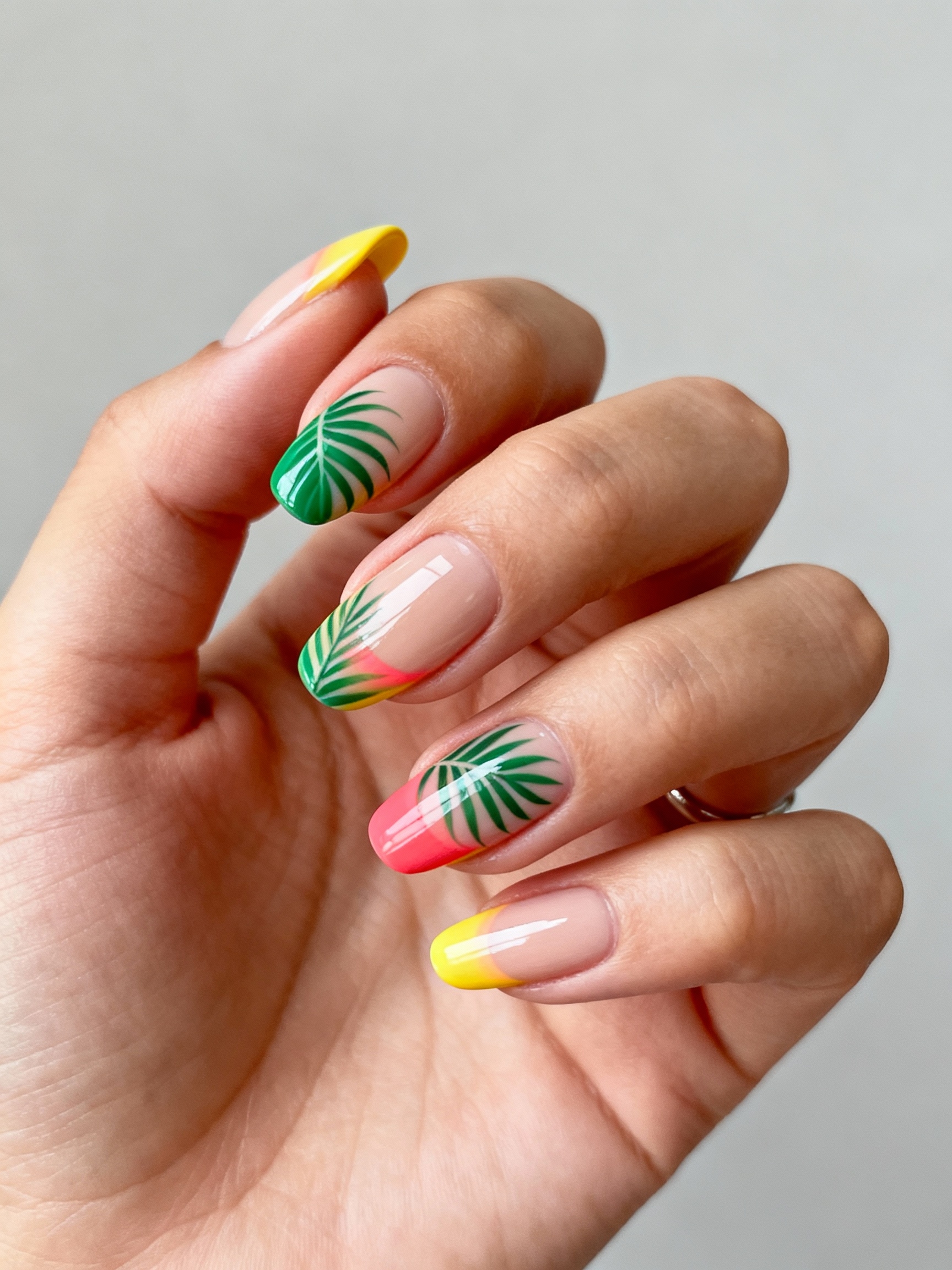sun kissed colorful french tips