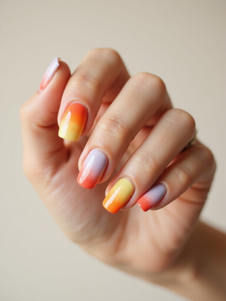 sun kissed coral to tangerine