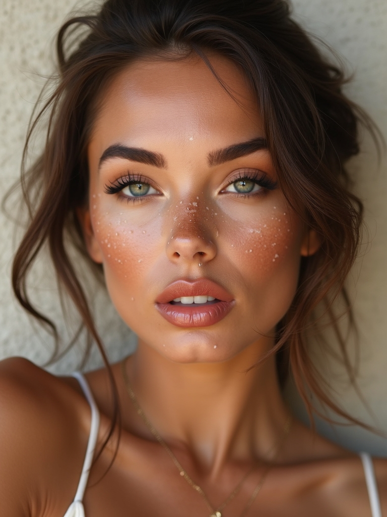 sun kissed freckled glossy gradient