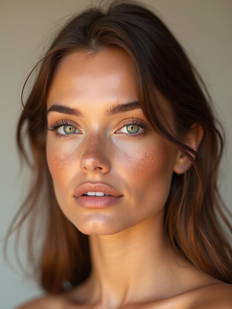 sunlit bronzed freckled glow