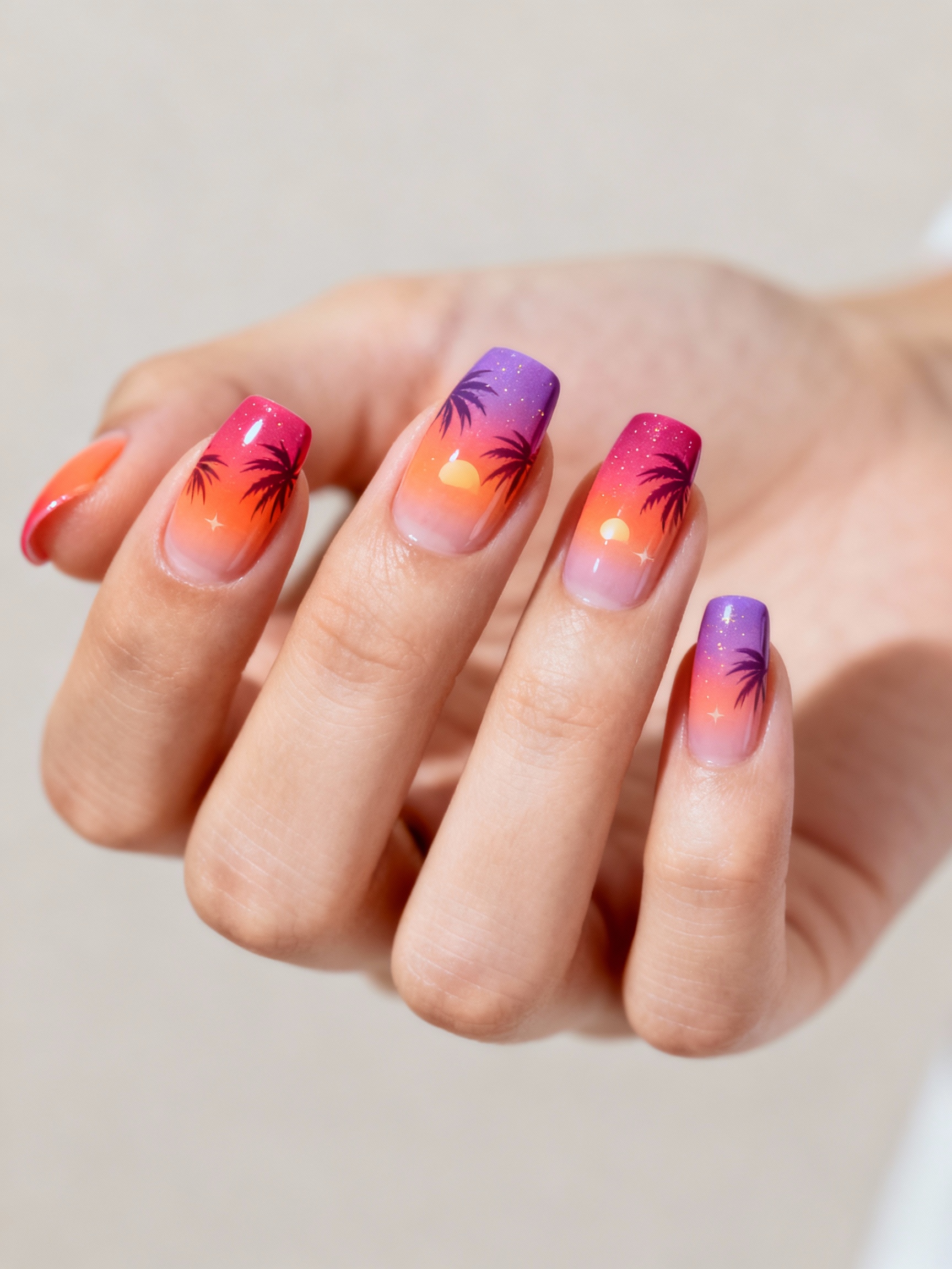 sunset ombr glossy gradient