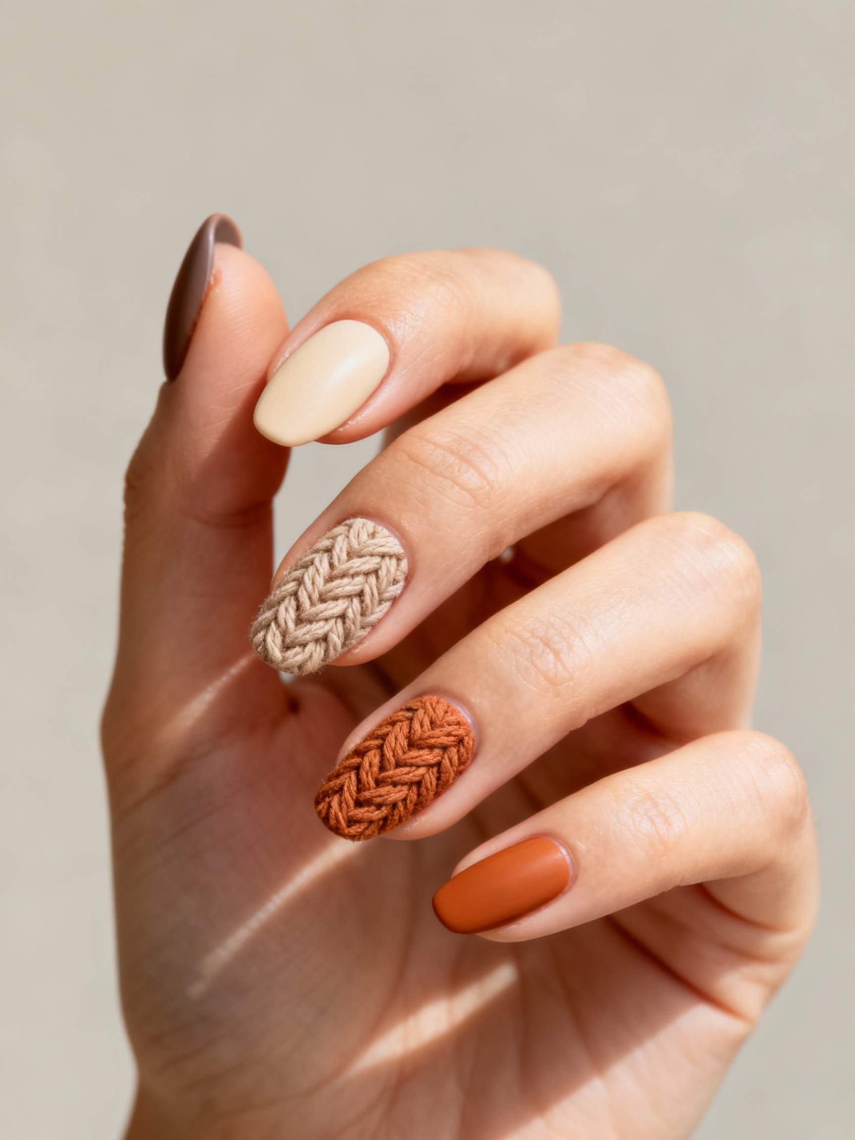 sweater textured single feature nail