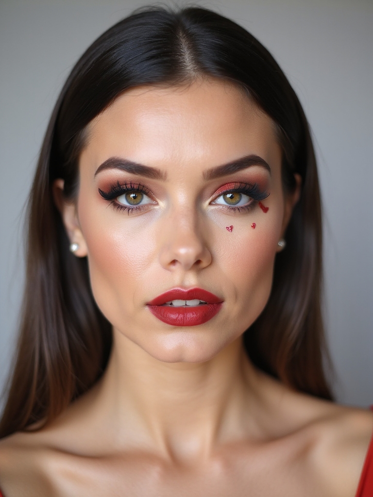 taupe mapped crimson heartcutcrease