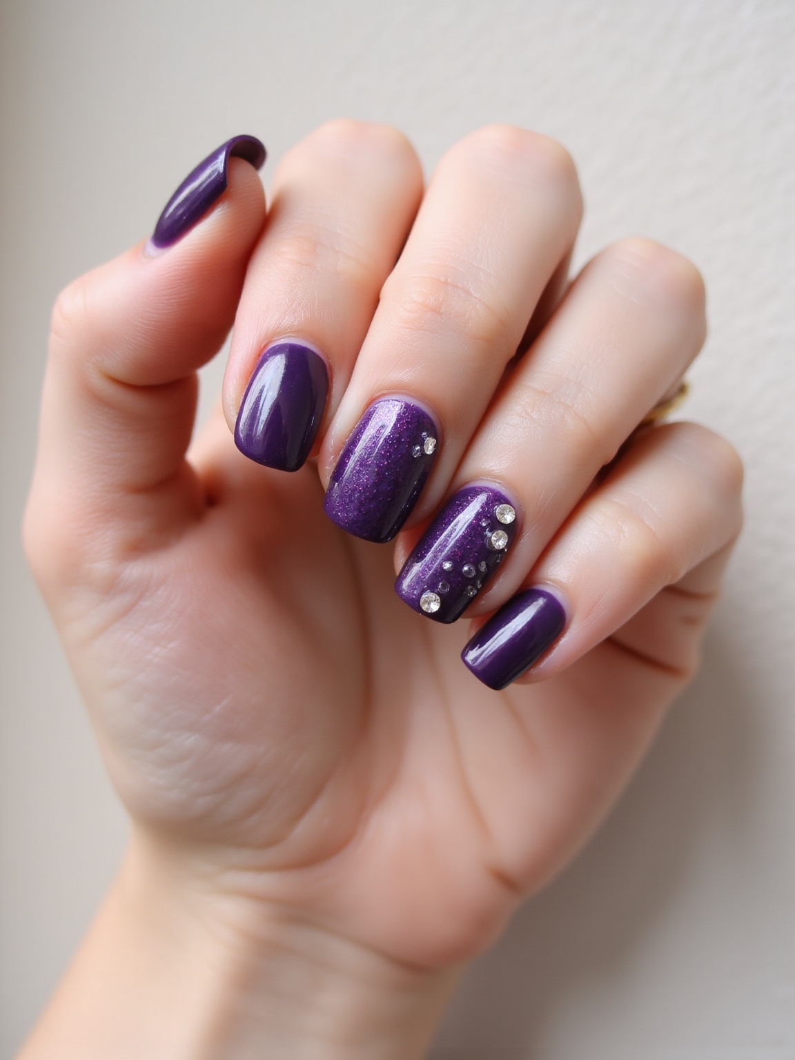 textured plum potion nails