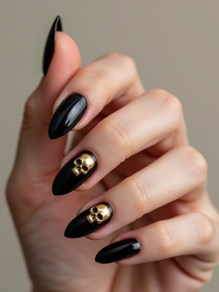 tiny gold skull studs