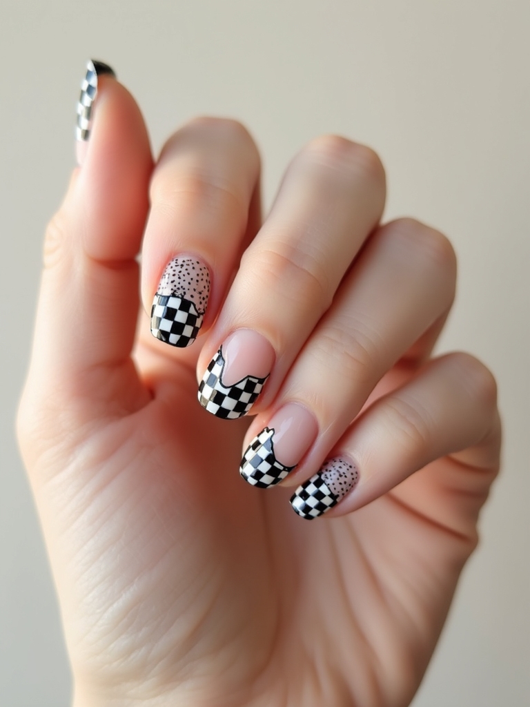 tiny monochrome checker ballerina
