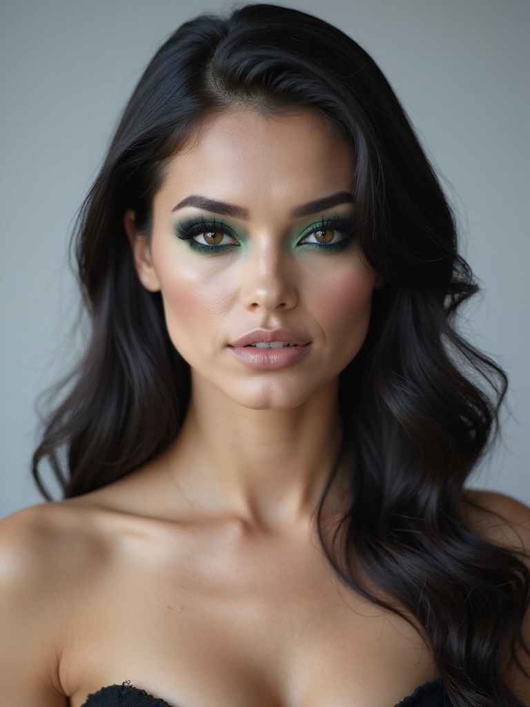 toxic matte green smoky eye