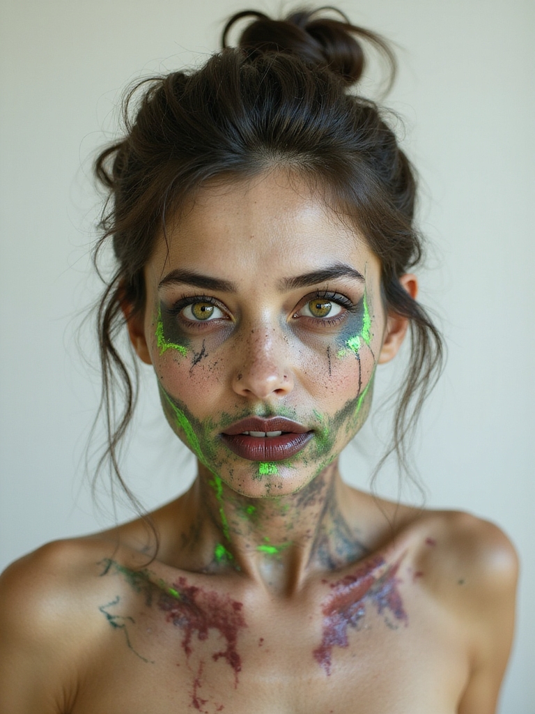 toxic neon fissured zombie glam