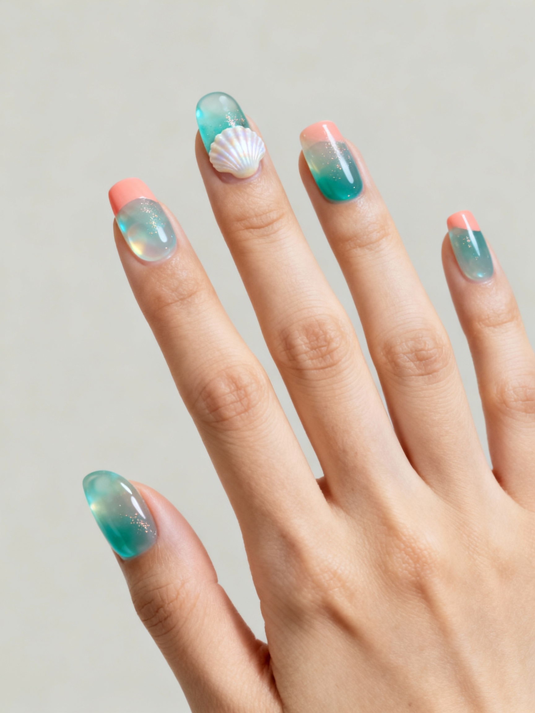 translucent aqua jelly shimmer
