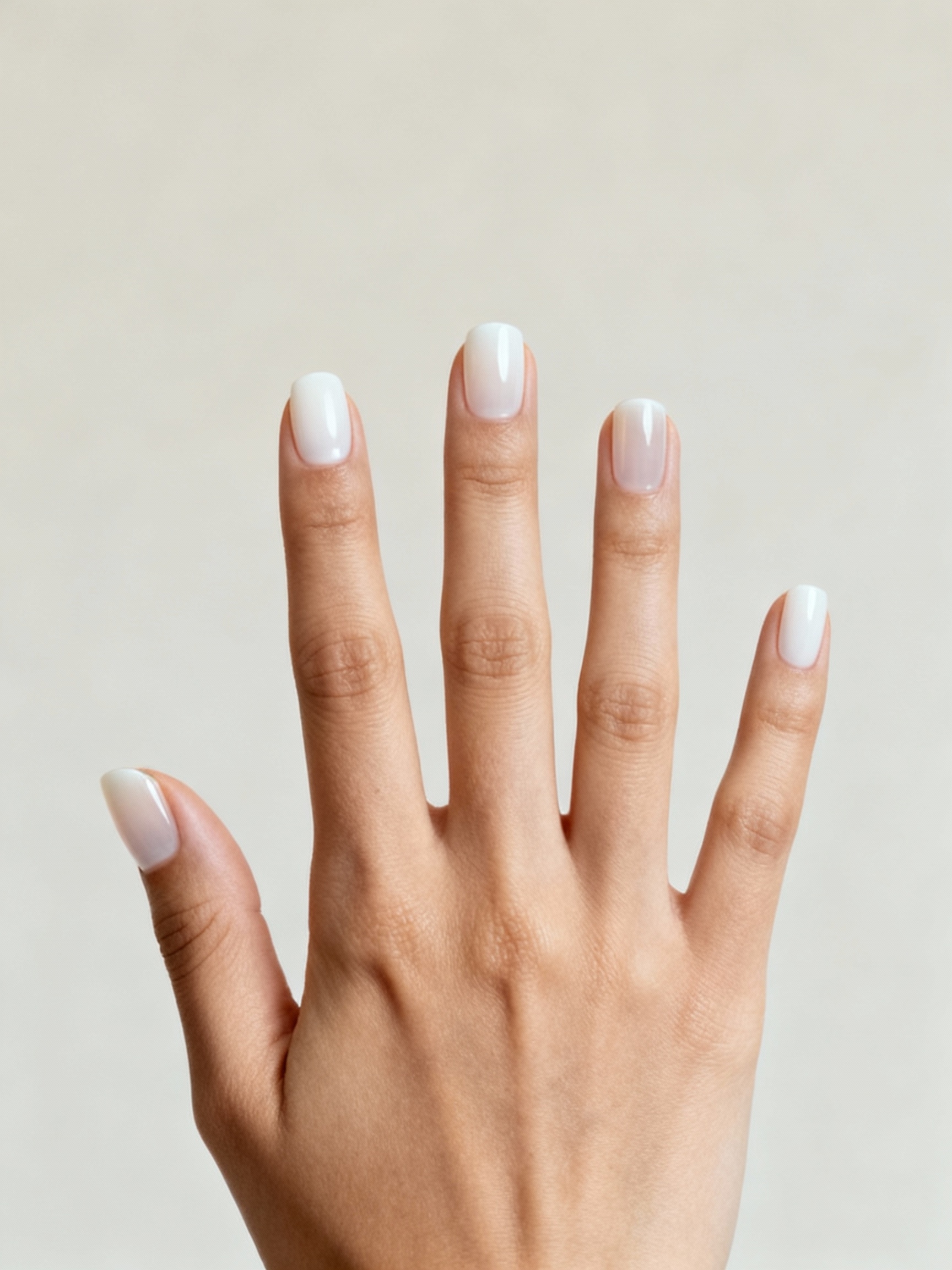 translucent creamy minimalist milky manicure