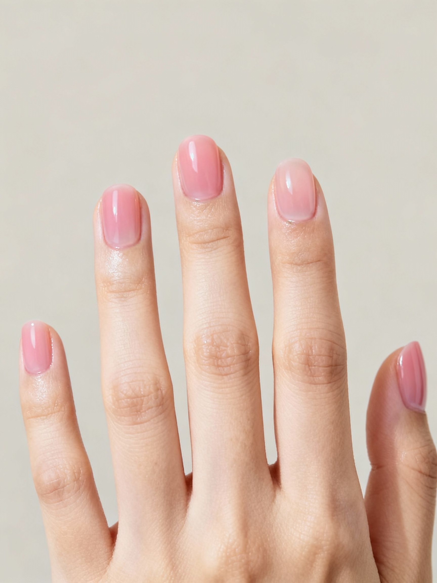 translucent plush pink manicure