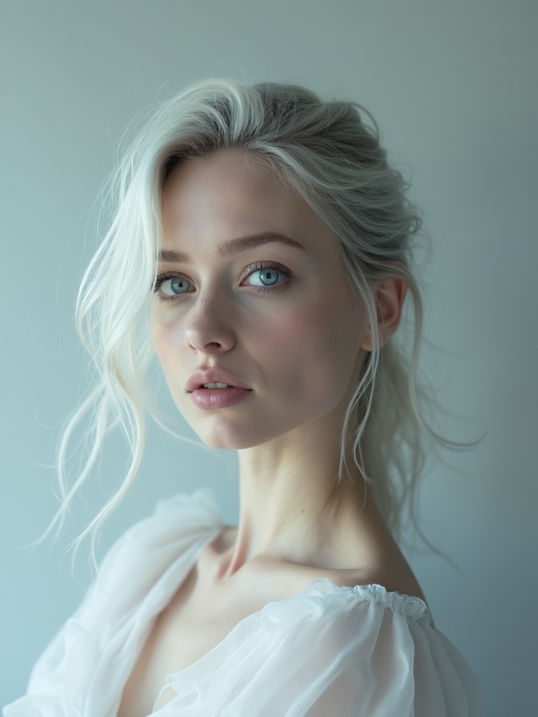 translucent porcelain ghostly visage