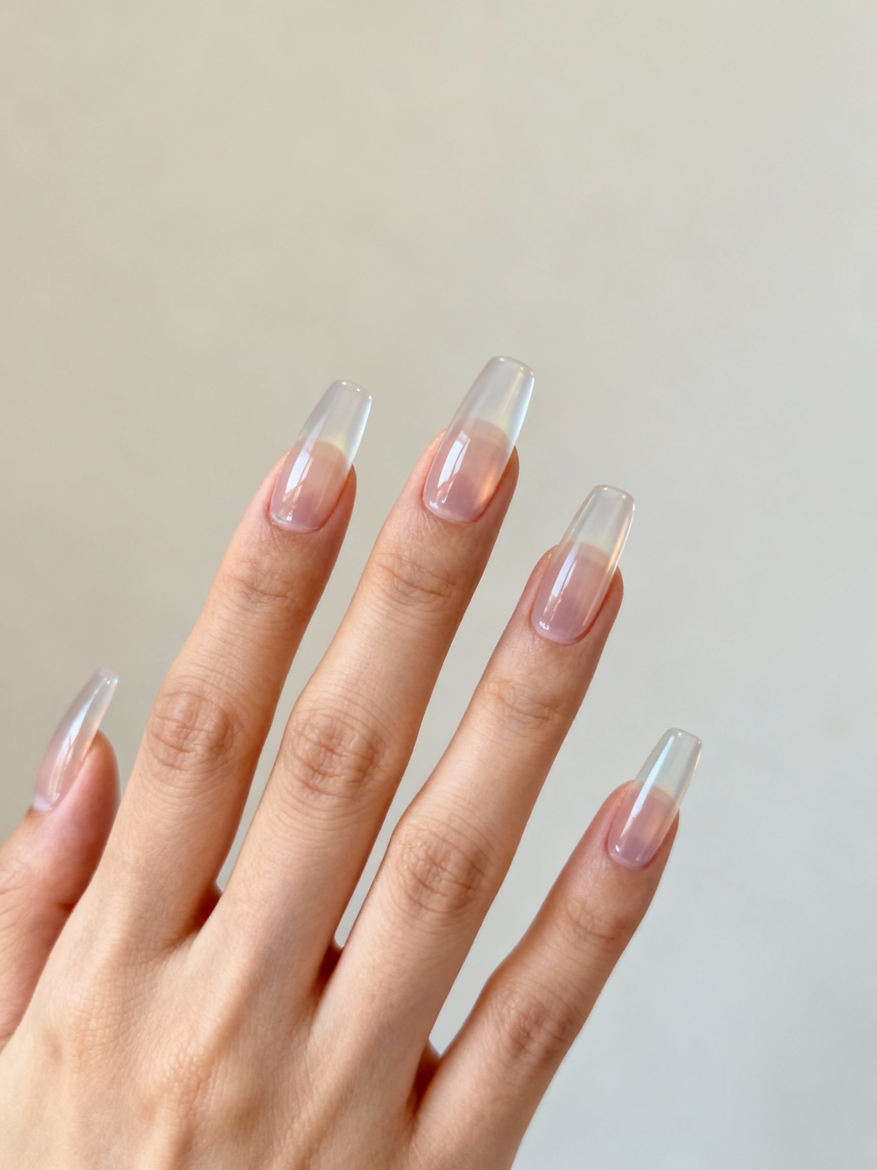 translucent sorbet glossy nails