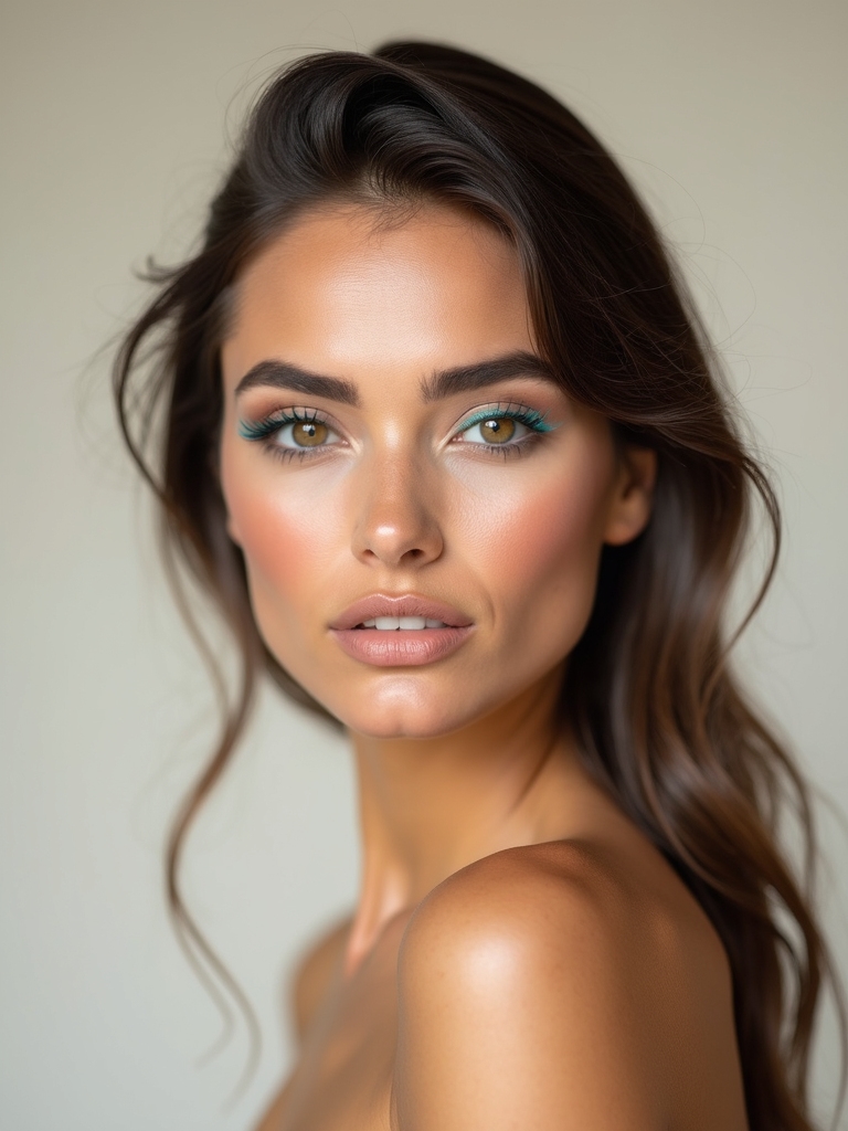 turquoise lower lash taupe crease