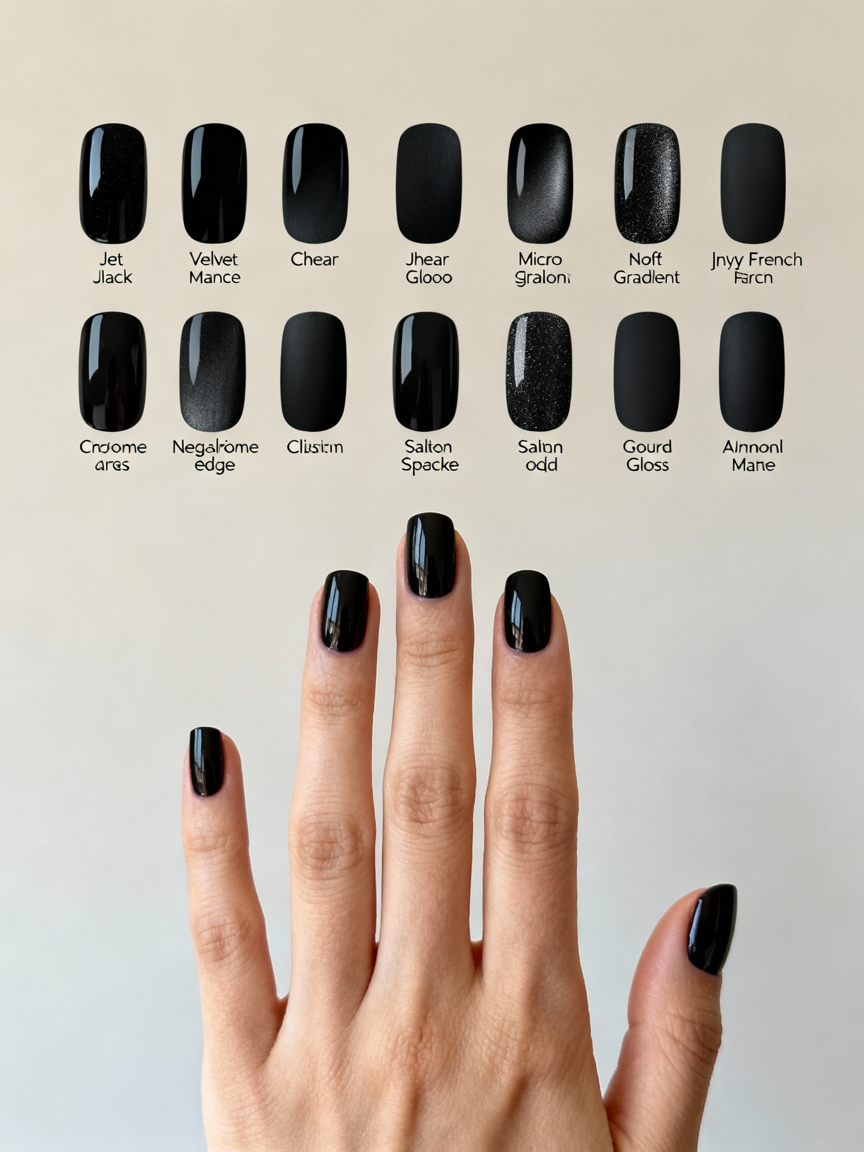 twelve black nail designs