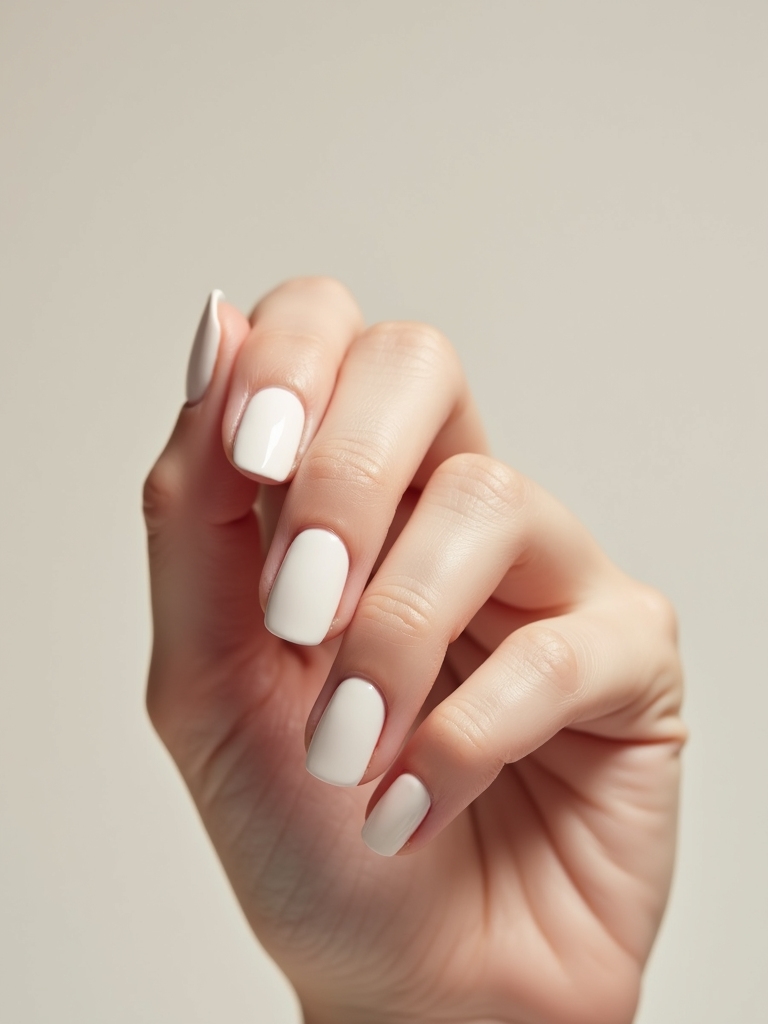 ultra glossy milky nails