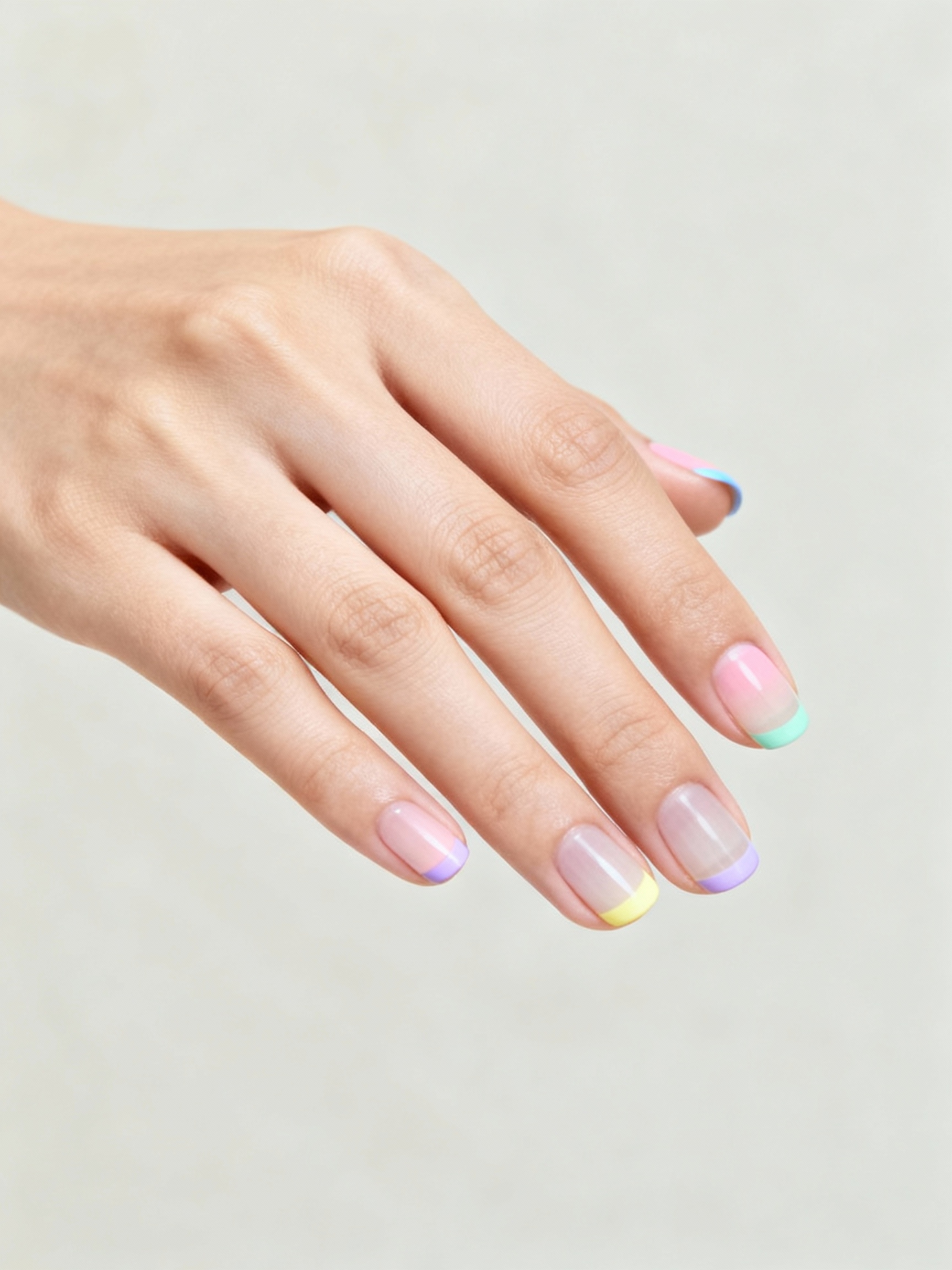 ultra thin pastel french manicure