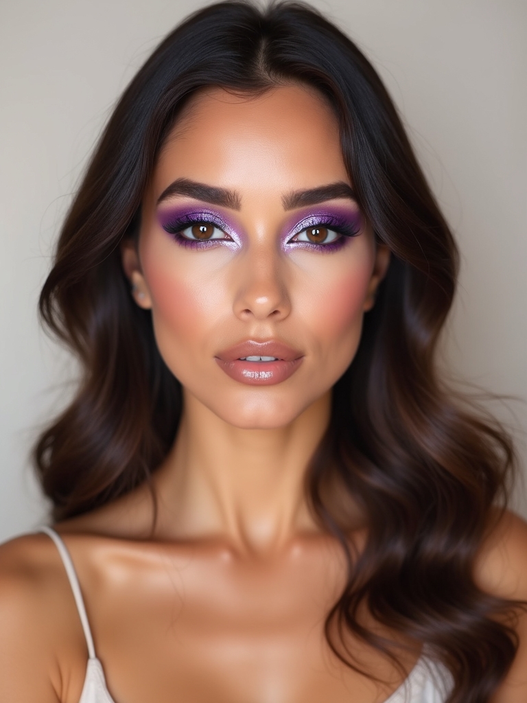 ultraviolet glittered festival eye